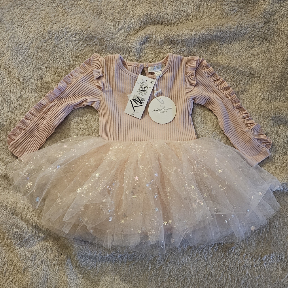 Pink Long Sleeve Tutu Dress